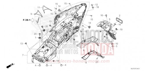 GARDE-BOUE ARRIERE (2) CBR500RAT de 2026